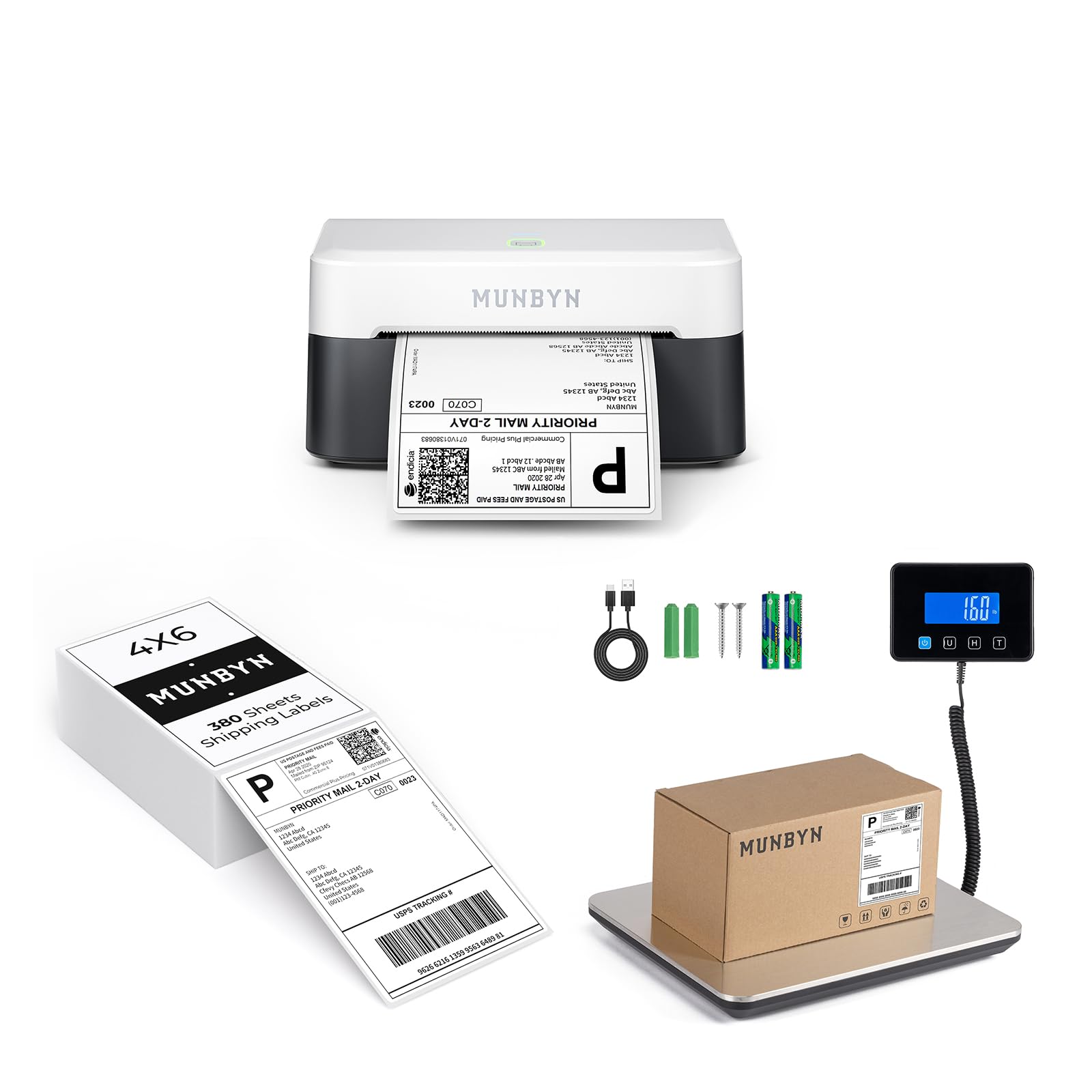 Amazon.com: MUNBYN RW403B Bluetooth Thermal Label Printer+4